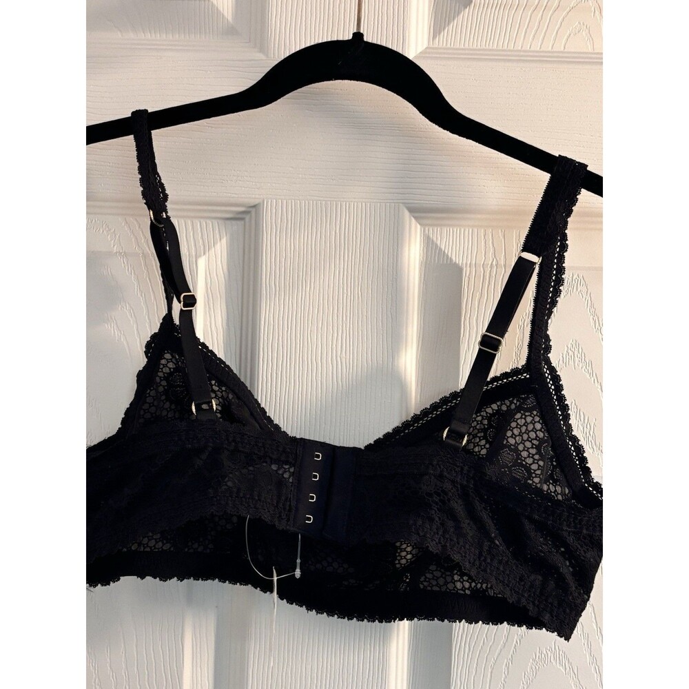 NWT‎ Aerie American Eagle Lace Bralette Size XL Black Adjustable Straps New - Picture 2 of 6